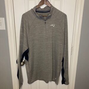 47 Forward New England Patriots Quarter Zip Pullover Gray Mens XXL Thumbholes